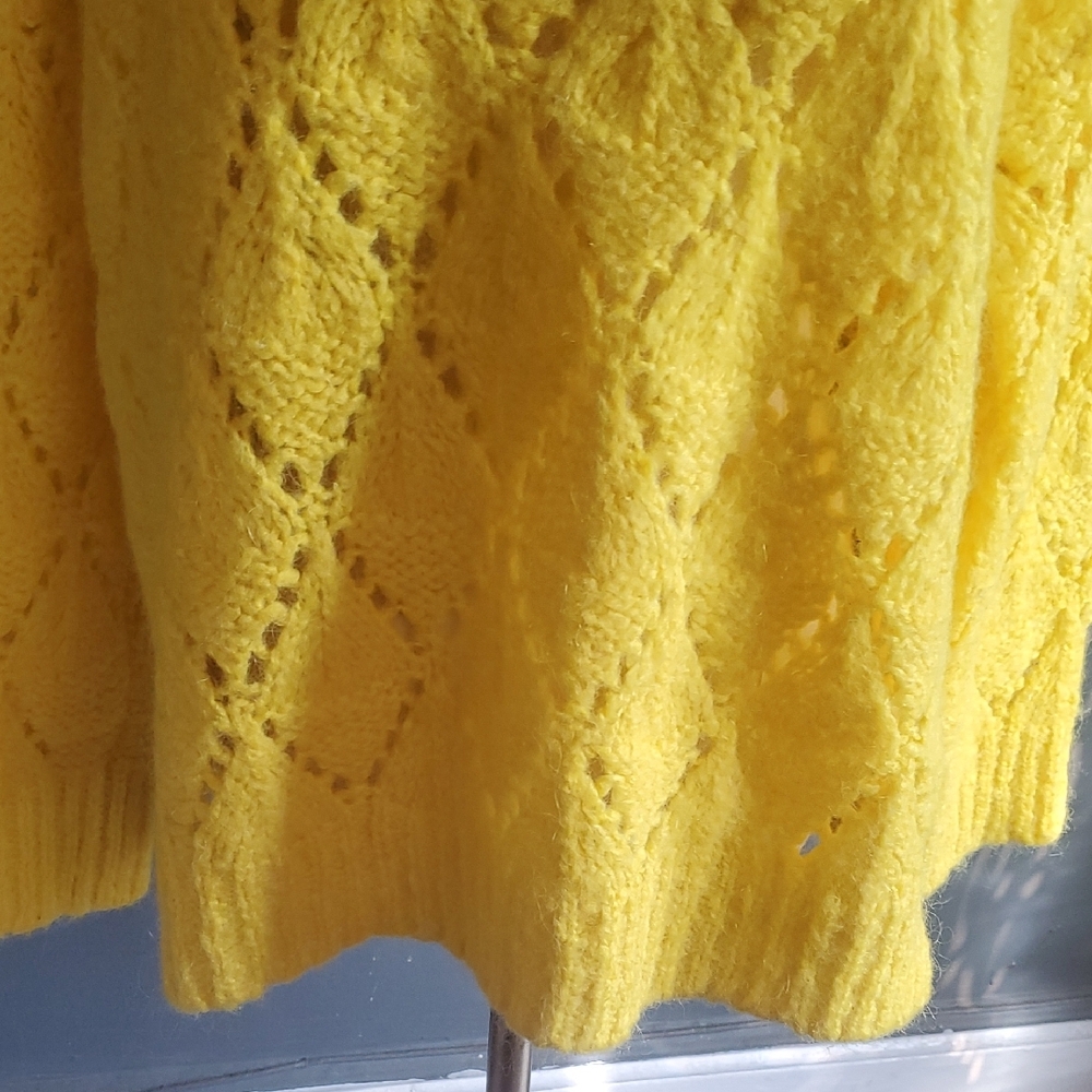 Sleeping On Snow Sunny Yellow Women's Knit Sweater - Picture 4 of 15